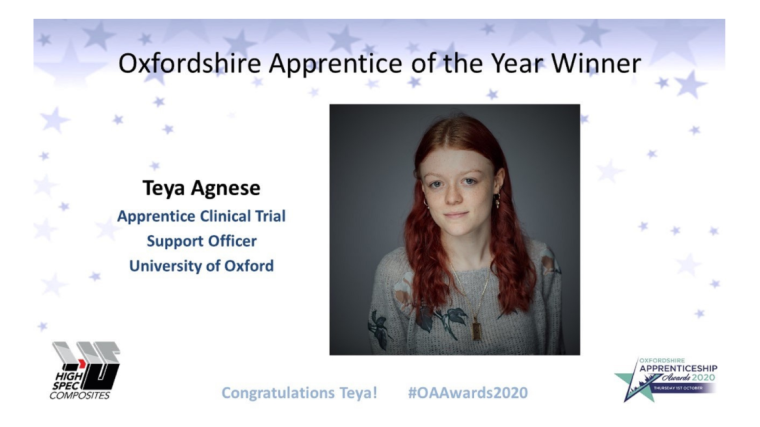 Oxfordshire Apprentice of the Year Winner Teya Agnese